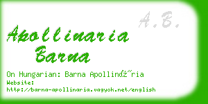 apollinaria barna business card